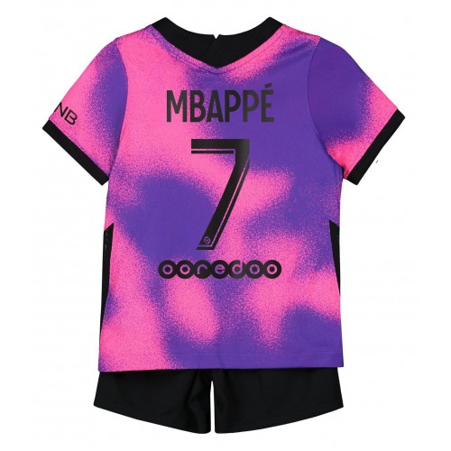 Paris Saint-Germain PSG Fodboldtrøjer Kylian Mbappe 7 Børn Fourth Jordan 2021 Kort ærmer Paris Saint-Germain PSG Fodboldtrøjer Kylian Mbappe 7 Børn Fourth Jordan 2021 Kort ærmer